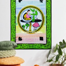 Alice in Wonderland Caterpillar Hookah Fabric Tapestry - Poster Size 30X45 Inch