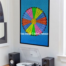 Rainbow Mandala Tapestry - Poster Size 30X40 Inch