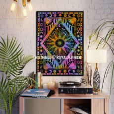 Tie Dye Celestial Zodiac Sun Moon Star Tapestry - Poster Size 30X45 Inch