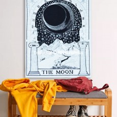 Black & White The Moon Tarot Tapestry - Poster Size 30X45 Inch