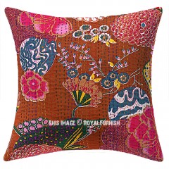 Brown Multi Tropical Flower Featuring Outdoor Decorative Pillow Cover 24X24 