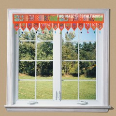 Orange Vintage Bohemian Patchwork Window Valance Treatment