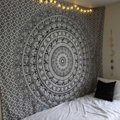 Find light blue and gray tapestry on royalfurnish