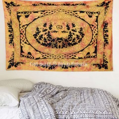 Small Orange Multi Forest Hunter Man Celtic Wall Tapestry