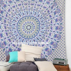 Plum and Bow Ghoomar Medallion Mandala Wall Tapestry, Hippie Bedding