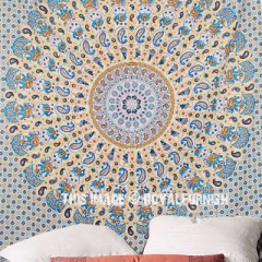 Colorful Ghoomar Theme Medallion Circle Mandala Tapestry Wall Hanging