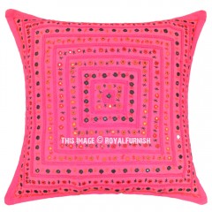 24" Pink Big Square Mirrored Decorative Throw Pillow Case