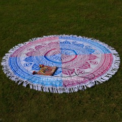 ON SALE!! White Multi Ombre Beach Throw Roundie, Mandala Round Table Cover