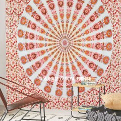 Large Colorful Bohemian Mandala Tapestry, Indian Hippie Wall Hanging