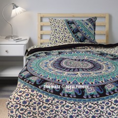 Twin Kerala Medallion Boho Bedding Mandala Duvet Covers with One Pillow Cover