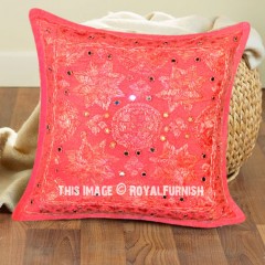 Pink Multi Small Star Mirrored Unique Cotton Throw Pillow Cover 16X16 Inch