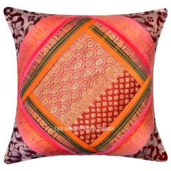 Multi Floral Sequin and Striped Unique One-of-a-kind Pillow Cover 