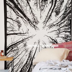 Black & White Locust Trees From Below Tapestry