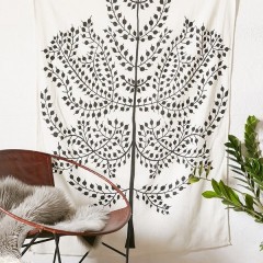 Black & White Assembly Home Stamped Tree Tapestry