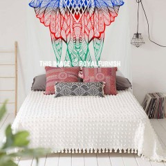 Small Blue & Red Multi Asian Elephant Tapestry