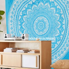 Turquoise Bohemian Dreams Mandala Throw Bedspread Wall Tapestry