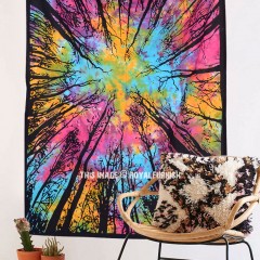 Oussum Tree Of Life Cotton Tapestry - Bohemian Wall Hanging, Multicolor 30x45 In