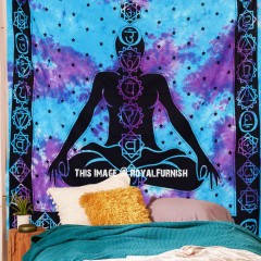 Turquoise OM Chakra Tapestry Wall Hanging