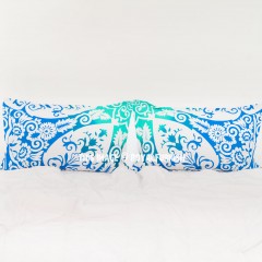 Blue Multi Anemone Medallion Mandala Pillow Covers Set of Two