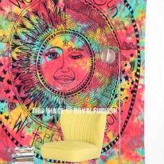 Warm Sun Moon Tie Dye Hippie Yoga Meditation Tapestry