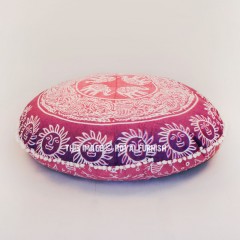 Pink & Purple Boho Culture Round Floor Pillow Cover 32" Inch