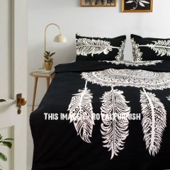 Black & White Dream Catcher Mandala Duvet Covers with Set of 2 Pillow Covers