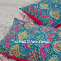 Pink Wave Designer Standard Cotton Pillow Cover Set of 2