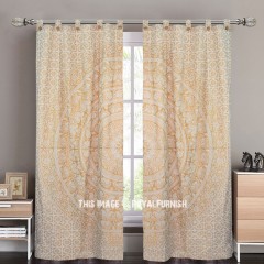 Gold Indie Medallion Curtain Panels Pair