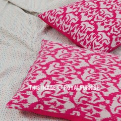 Pink Zigzag Print Kantha Standard Pillow Case Set of 2