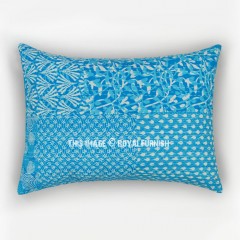Turquoise Indigo Polka Dots Cotton Pillow Shams Set of 2