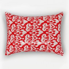 Red Zigzag Boho Embroidered Standard Pillow Sham Set of 2