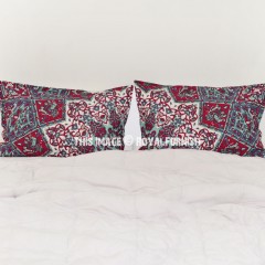 Maroon Star Mandala Bed Pillow Covers Set of 2