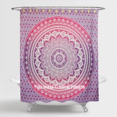 Pink & Purple Classic Ombre Mandala Boho Tapestry Shower Curtain