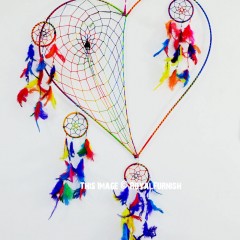 Large Size Colorful Love Heart Dream Catcher Wall Hanging