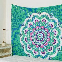 Sea Green Multi Marigold Bohemian Mandala Wall Tapestry