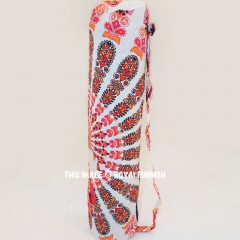 White Sunshine Mandala Cotton Yoga Mat Bag Cover