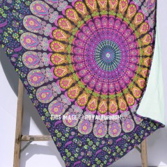Purple Yellow Colorful Mandala Baby Quilt Toddler Throw