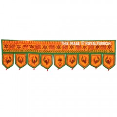 Yellow One-Of-A-Kind Unique Indian Toran Window Door Valance