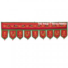 Maroon & Green Rajasthan Hand Embroidered Indian Toran Window Valance