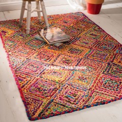 Bohemian Colorful Cotton Area Rugs Hand Braided Round Rugs Multi Color Home  Decor Rugs at Rs 150/square feet, Braided Rugs in Dausa