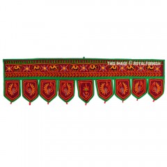 Elephant & Birds Embroidered Indian Door Hanging
