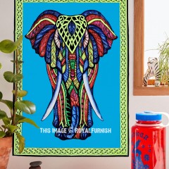 Multi Colored Boho Elephant Tapestry - Fabric Poster Size 30X45 Inch