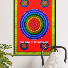 Red & Blue Celtic Medallion Tapestry - Poster Size 30X40 Inch