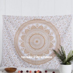Gold Ombre Mandala Tapestry - Poster Size 30X45 Inch
