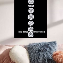 Black & White AUM OM Chakra Poster Size Tapestry  - 30X40 Inch