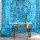 Blue Hindu Lord Ganesha Hindu Tie-Dye Cotton Tapestry Wall Hanging