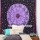 Purple Indian Astrological Horoscope Zodiac Sign Cotton Tapestry Wall Hanging
