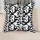 Black Decorative Zig Zig Ikat Throw Pillow Cover, Designer Kantha Cushion