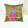 Green Flower Printed Cotton Kantha Throw Pillow Cover 16X16 Inch