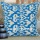 16" Blue Indian Ikat Kantha Cotton Throw Pillow Case Decor Art